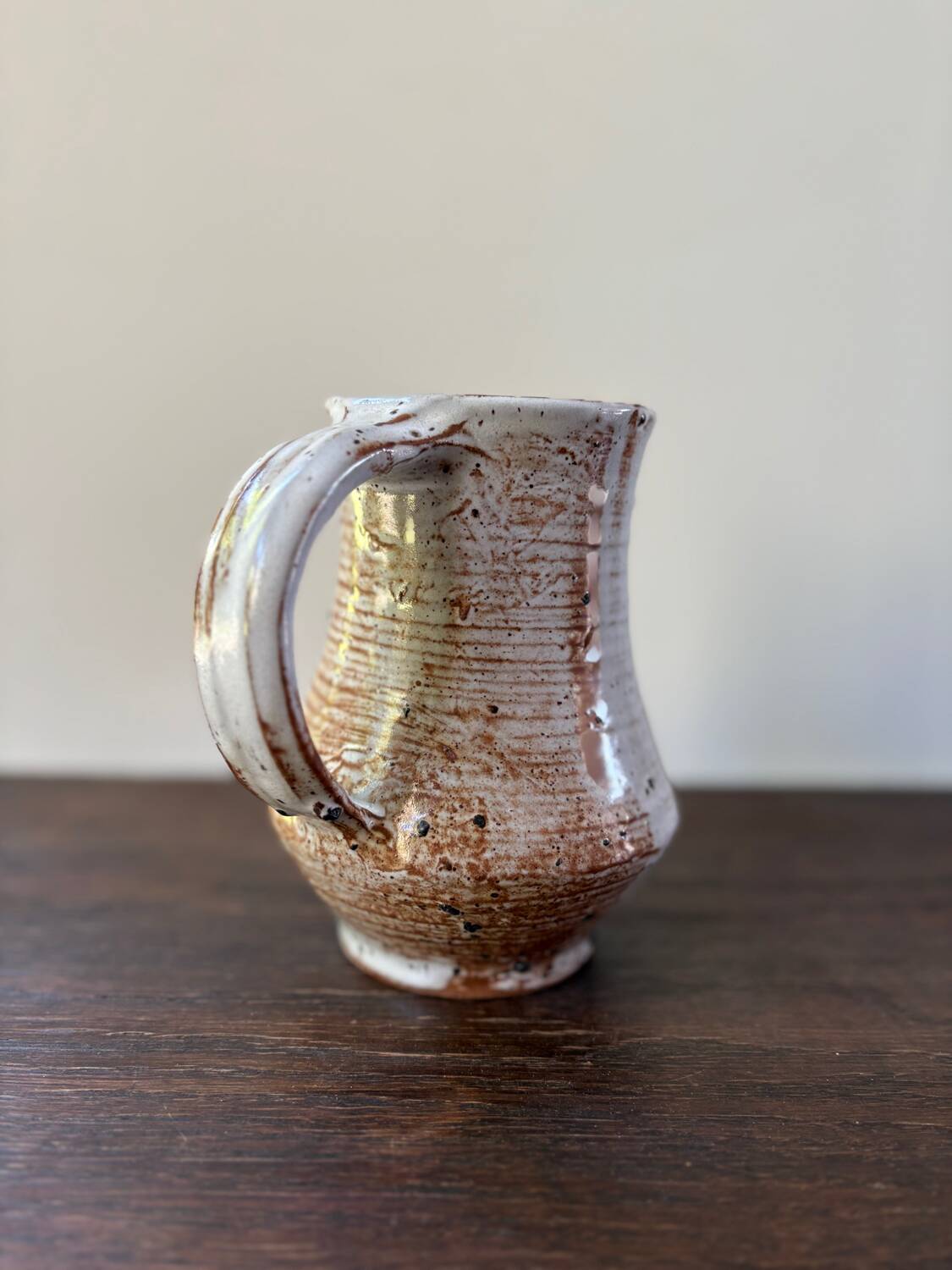 Chantal and Thierry Blanc ceramic pitcher, vintage 70s