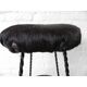 Vintage stool lined with cowhide