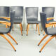 Set of 6 Cor van Os leatherette dining chair model Swing, 1960s