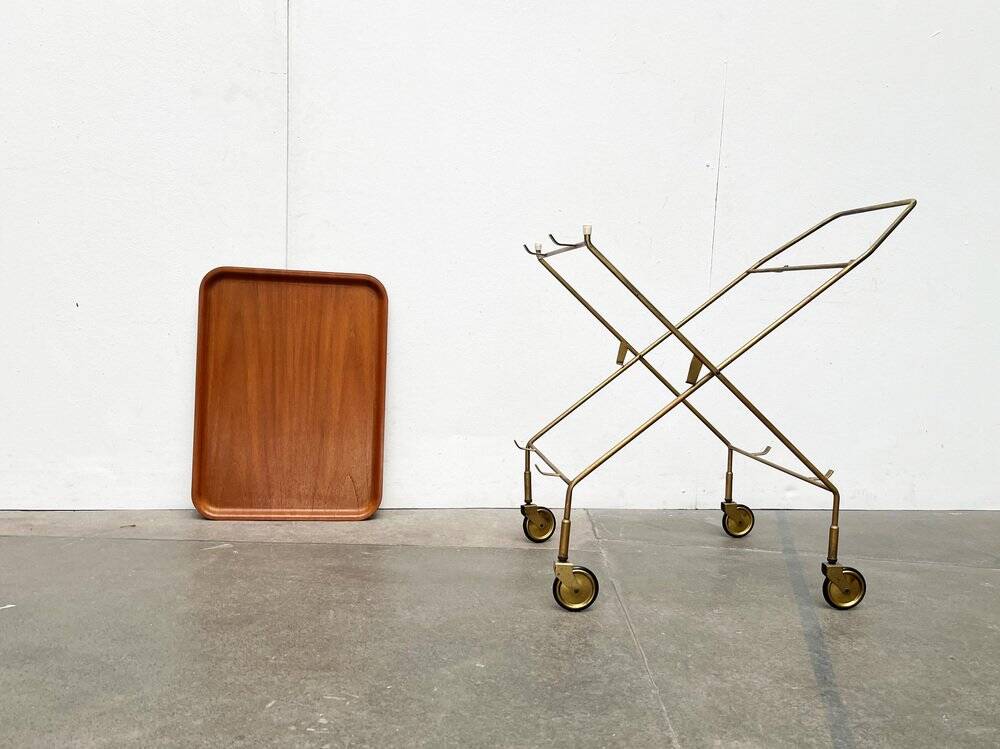 Mid-Century Teak and Metal Folding Bar by Silva Denmark, 1960s