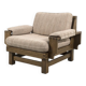 Vintage Brutalist Oak Armchair