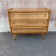 Commode bois et rotin