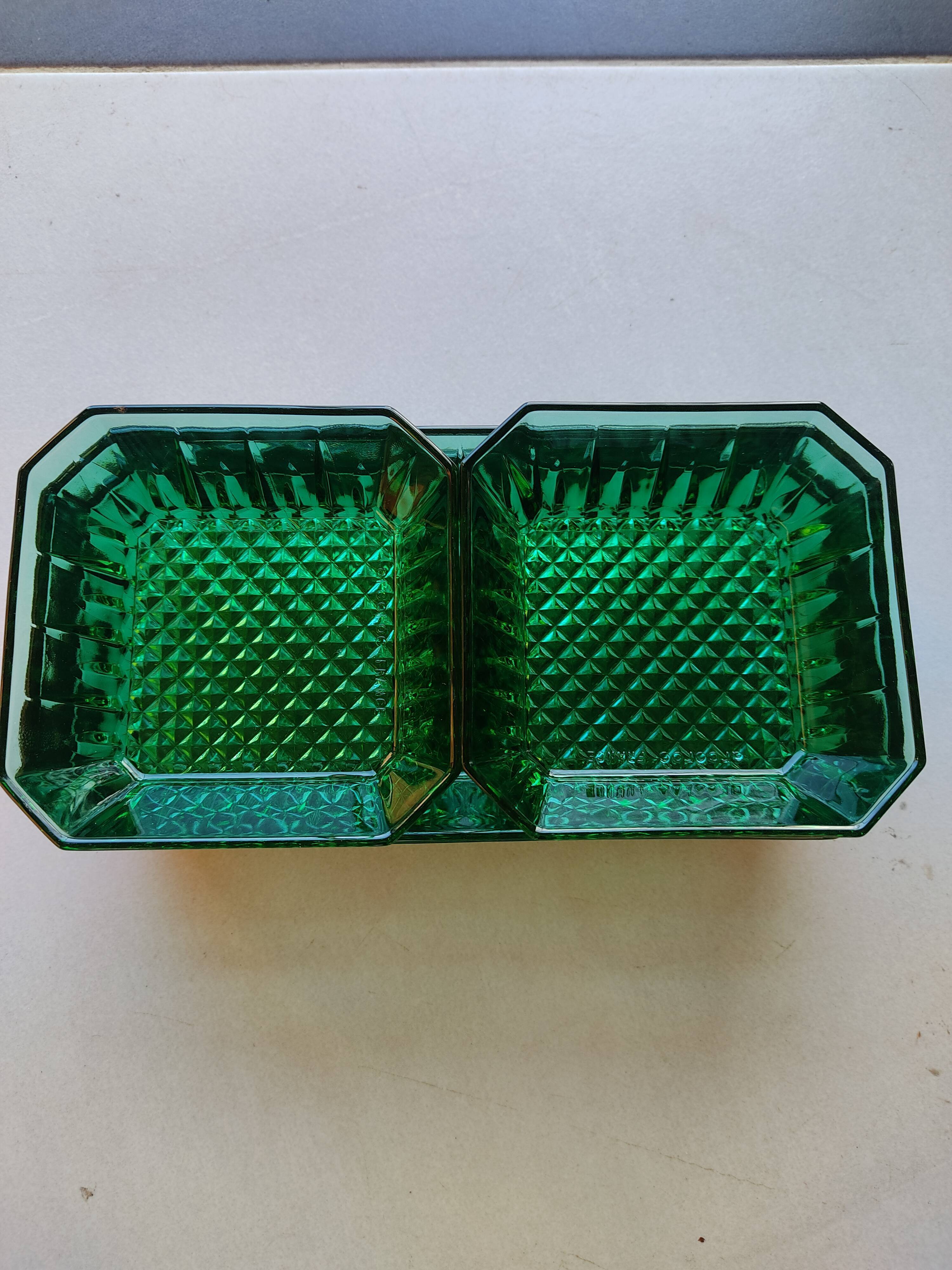 Vintage green presentation dishes