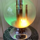 Lampe de Bureau en Verre et Chrome de Selenova, Italie, 1970