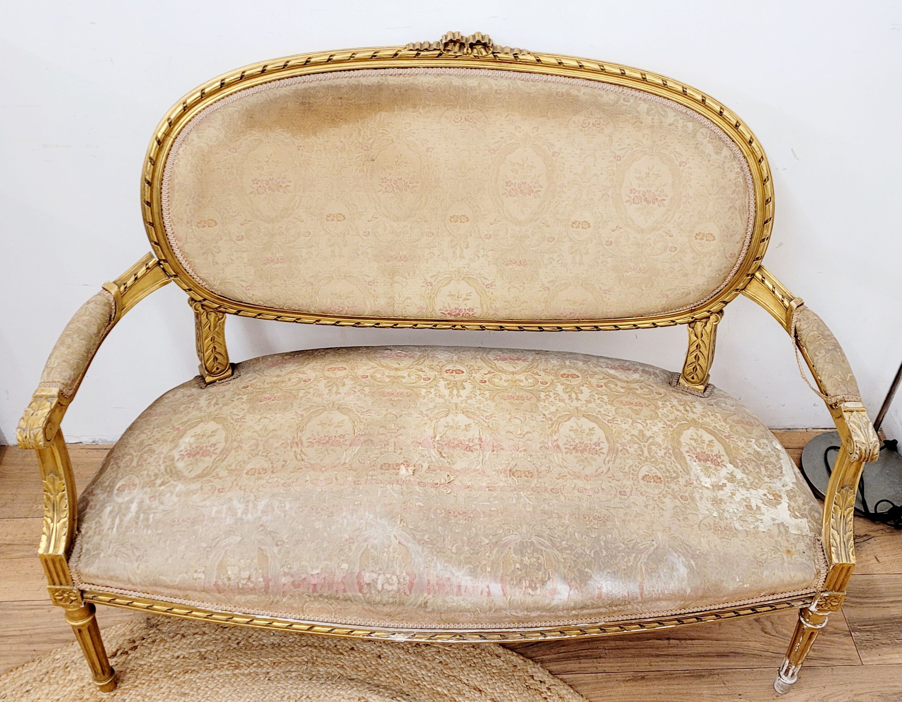 Louis XVI style living room in gilded wood