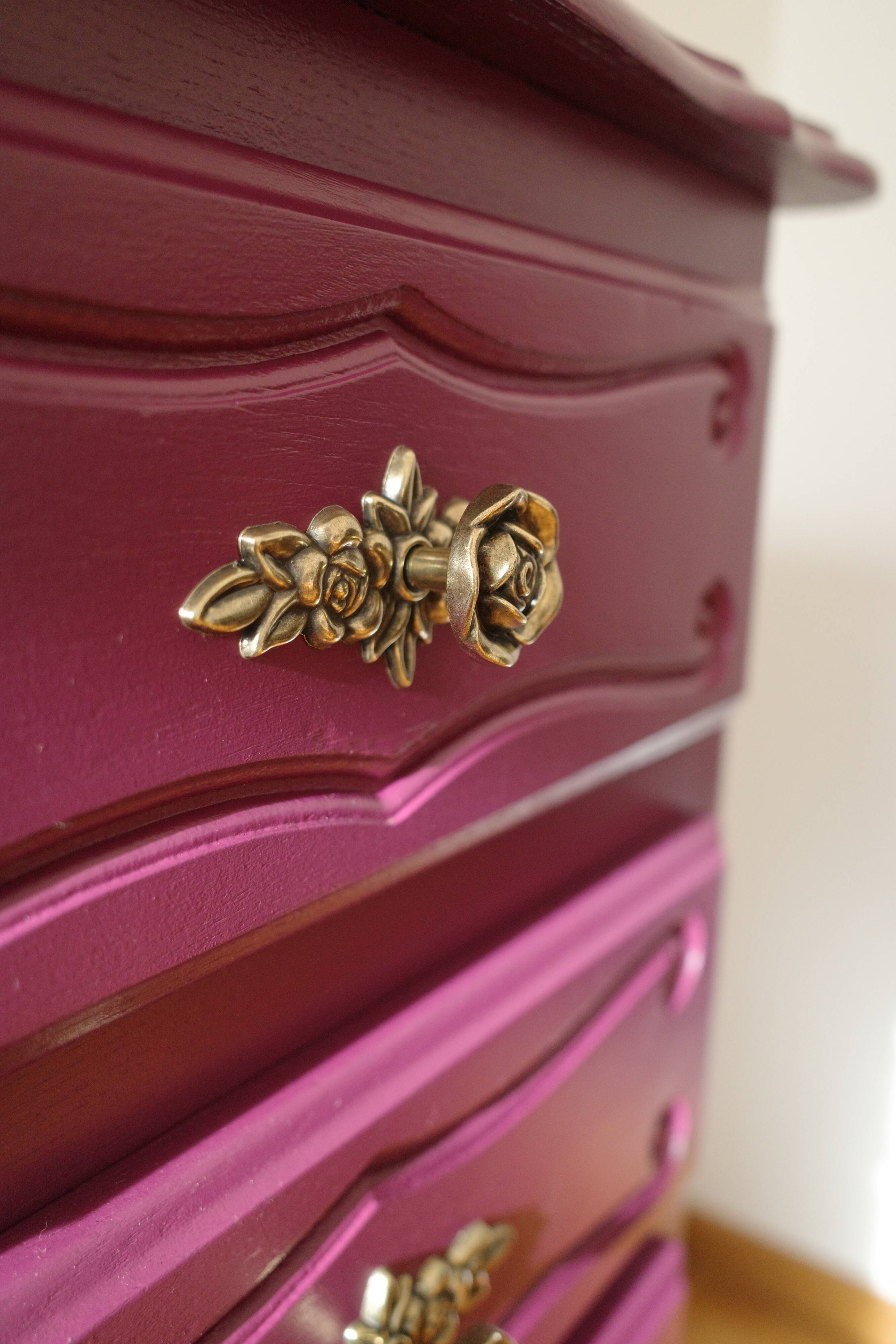 Vintage plum chest of drawers