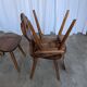 Set of 4 Farmhouse Tyrolean Chair with Heart Cutout Back / 1970s Vintage Di