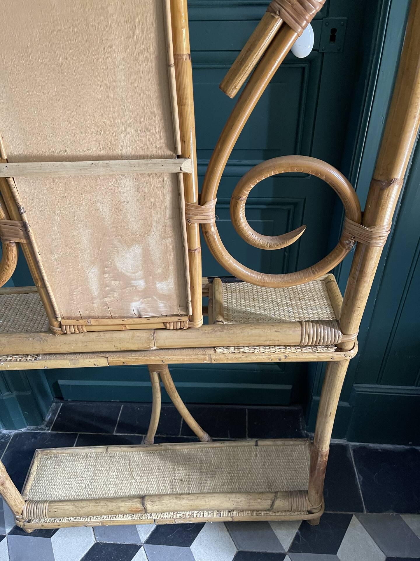 60s bamboo and rattan wardrobe