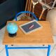 Blue desk and school chair set  design Jacques Hitier