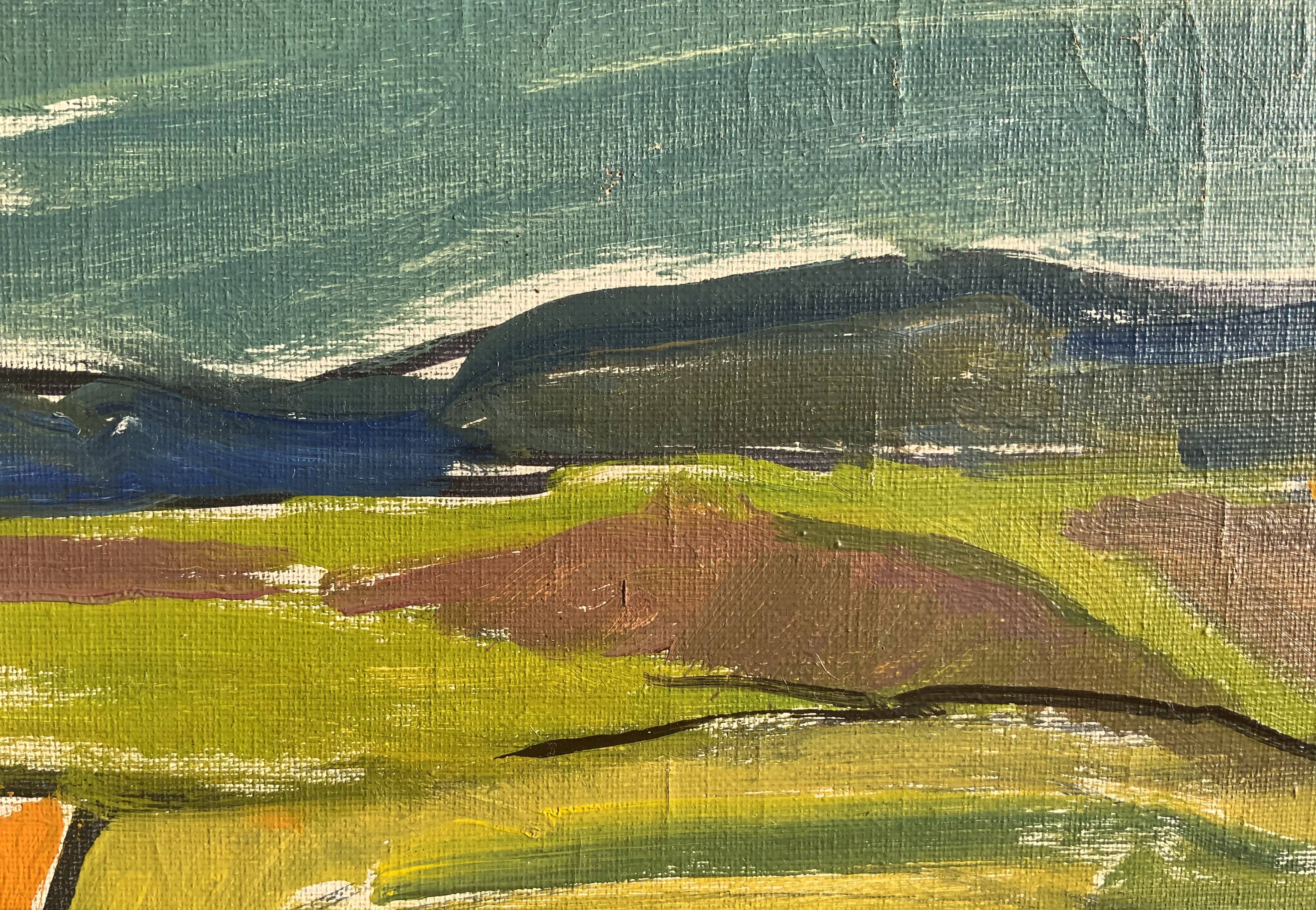 Vintage Oil on Canvas Landscaoe by Svan Grandin 1960s