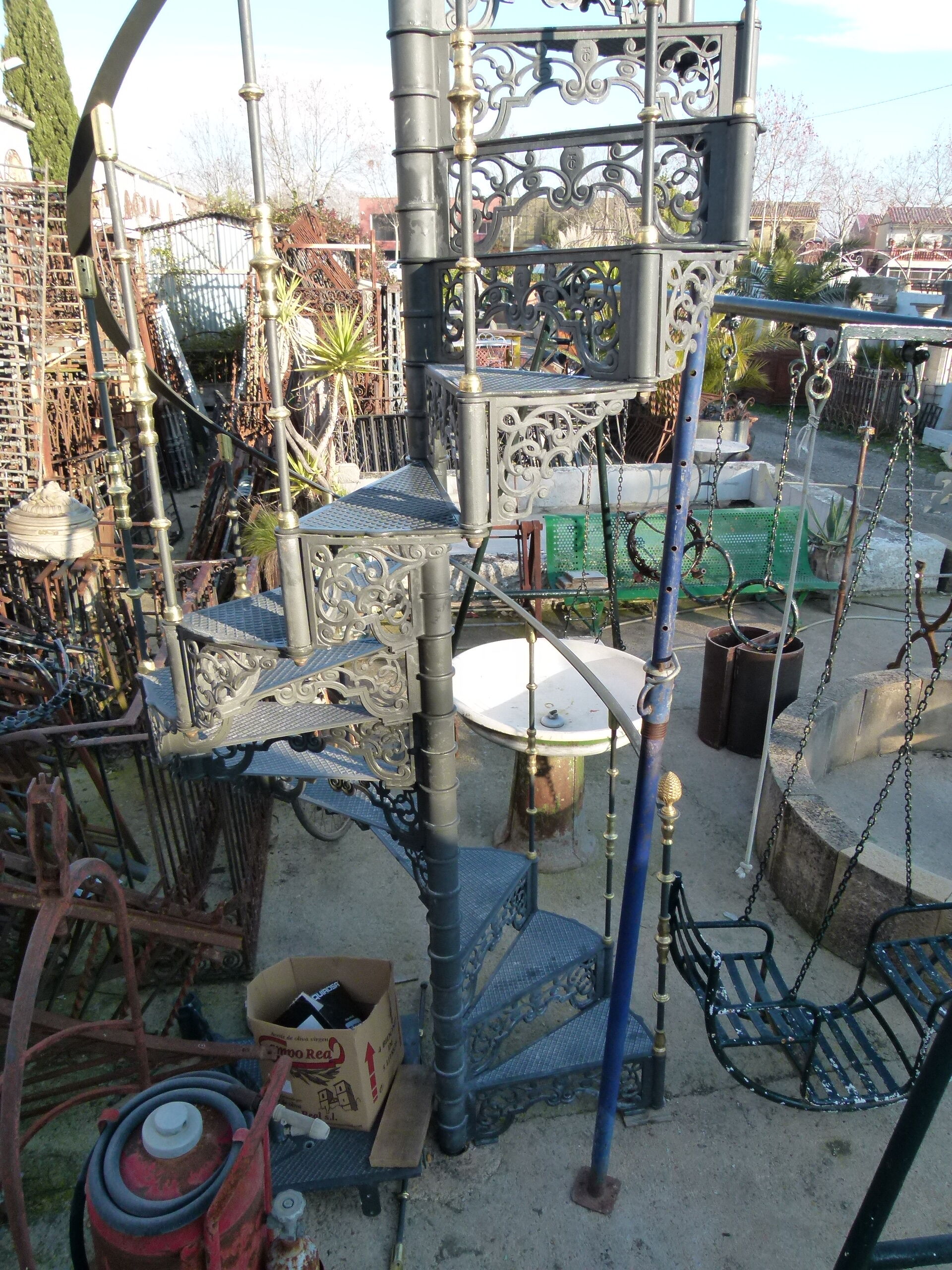 Cast iron spiral staircase
