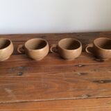 4 stoneware coffee cups