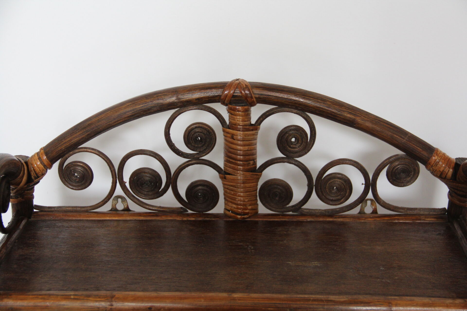 Bamboo and rattan wood shelf