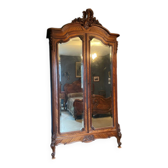Antique late 19th century rococo style wardrobe