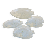 Service à poisson Arcoroc en verre – 1 plat et 6 assiettes