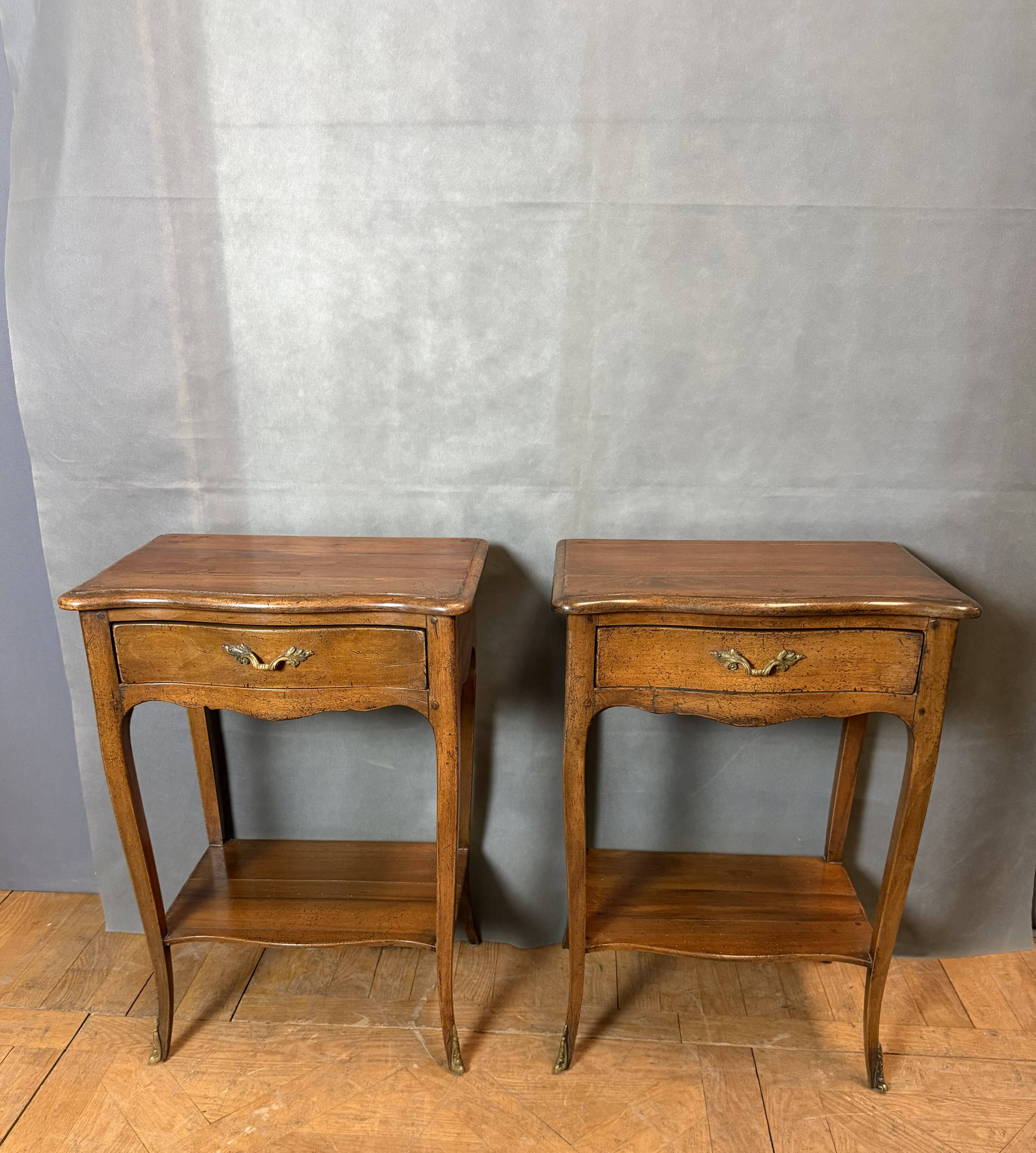 Louis XV style bedside table in cherry wood