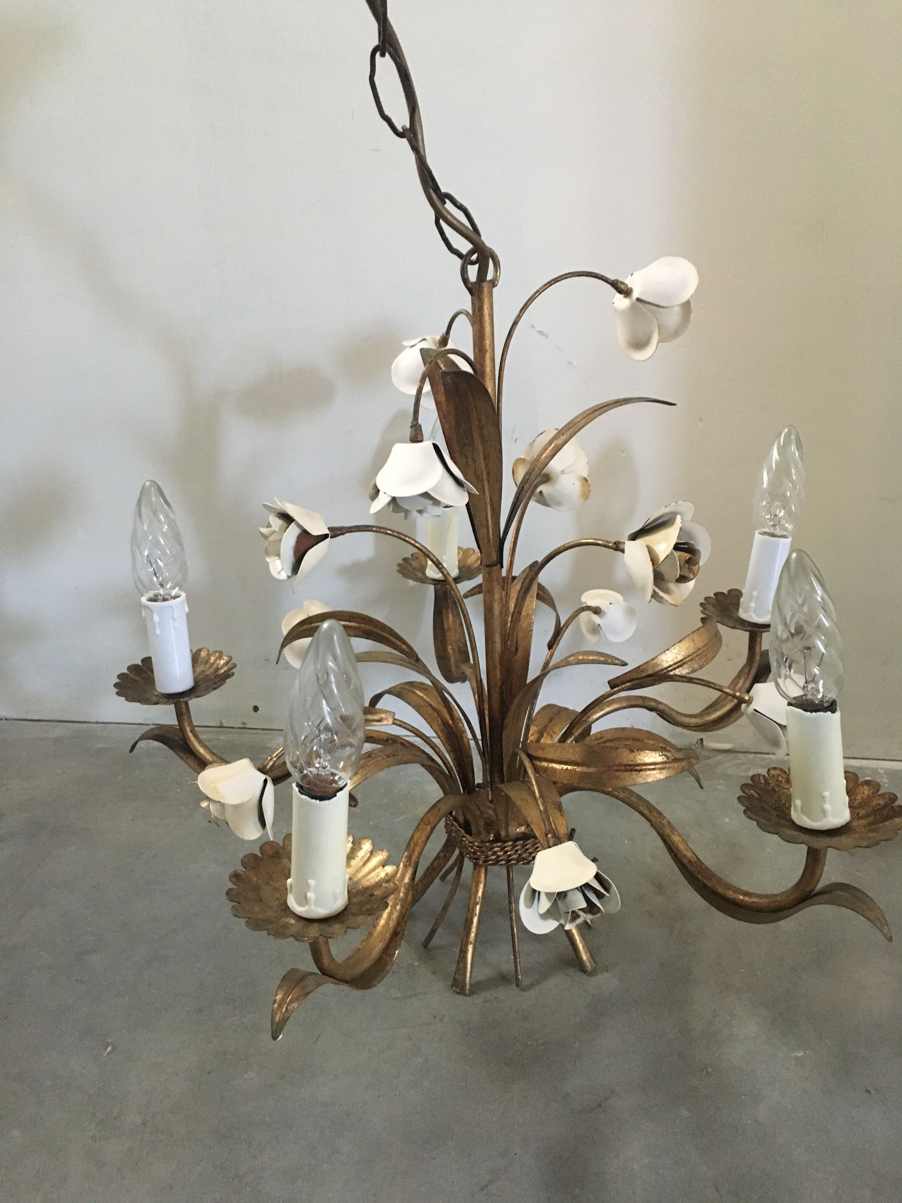 Flower wreath chandelier, 60s