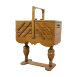 Vintage Oak Sewing Box, 1970s