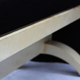 Table basse en opaline noire et parchemin