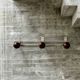 Vintage metal and wood wall coat rack or hook