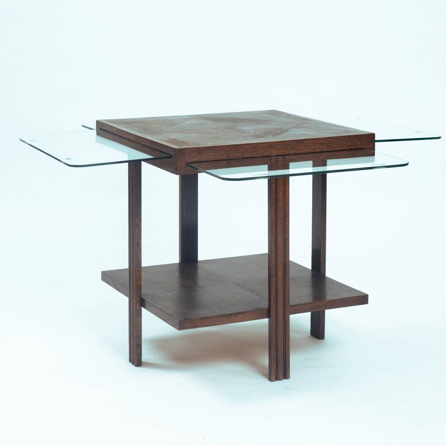 Art deco sidetable with glass tops, 1930s