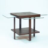 Art deco sidetable with glass tops, 1930s