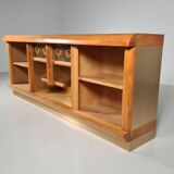 Enfilade/Credenza in oak and brushed brass, Italy, 1970