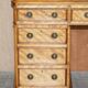 Antique desk by James Winter & Sons London in satin wood and leather.