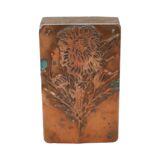 Grande plaque d'imprimante antique gravure bloc d'impression floral cuivre bois ensemble de 6