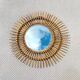 Large sun mirror rattan 68 cm. Vintage 60s