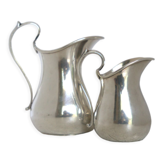 Pair of Zimmer silverware milk jugs