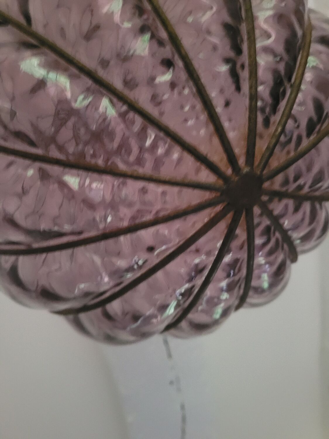 Blown glass ball chandelier