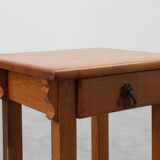 Set of 2 vintage nightstands in solid oak, France ca. 1960