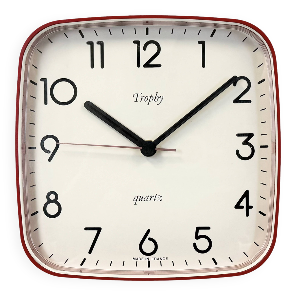 Horloge Murale Vintage Rétro Chevignon - Mouvement Quartz, Cadran Analogique Gris Métal