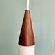 Scandinavian lustre cascade in teak and frosted white glass, 1960s