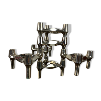 Lot of 6 BMF Nagel modular candlesticks 1970