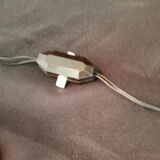 Unsigned wrought iron and tulip lamp (city light)