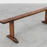 Rustic farmhouse bench in oak, France ca. 1820