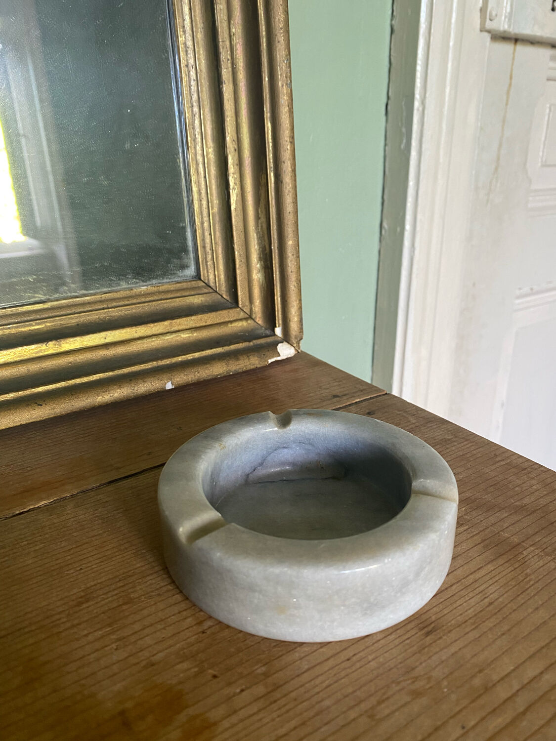 Cendrier vintage en marbre gris