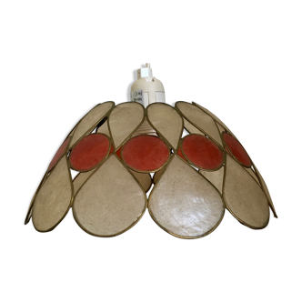 Suspension vintage en nacre et laiton bicolore