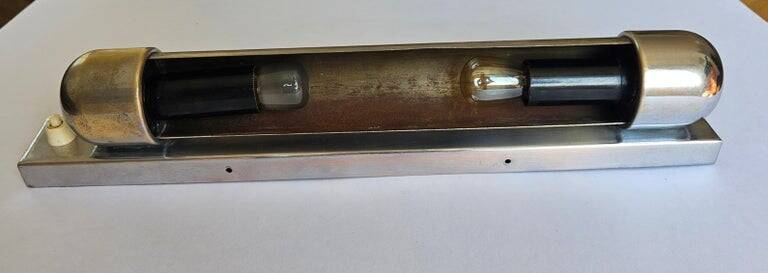 Rare Chrome Bauhaus Art Deco Wall Lamp Napako, 1940s
