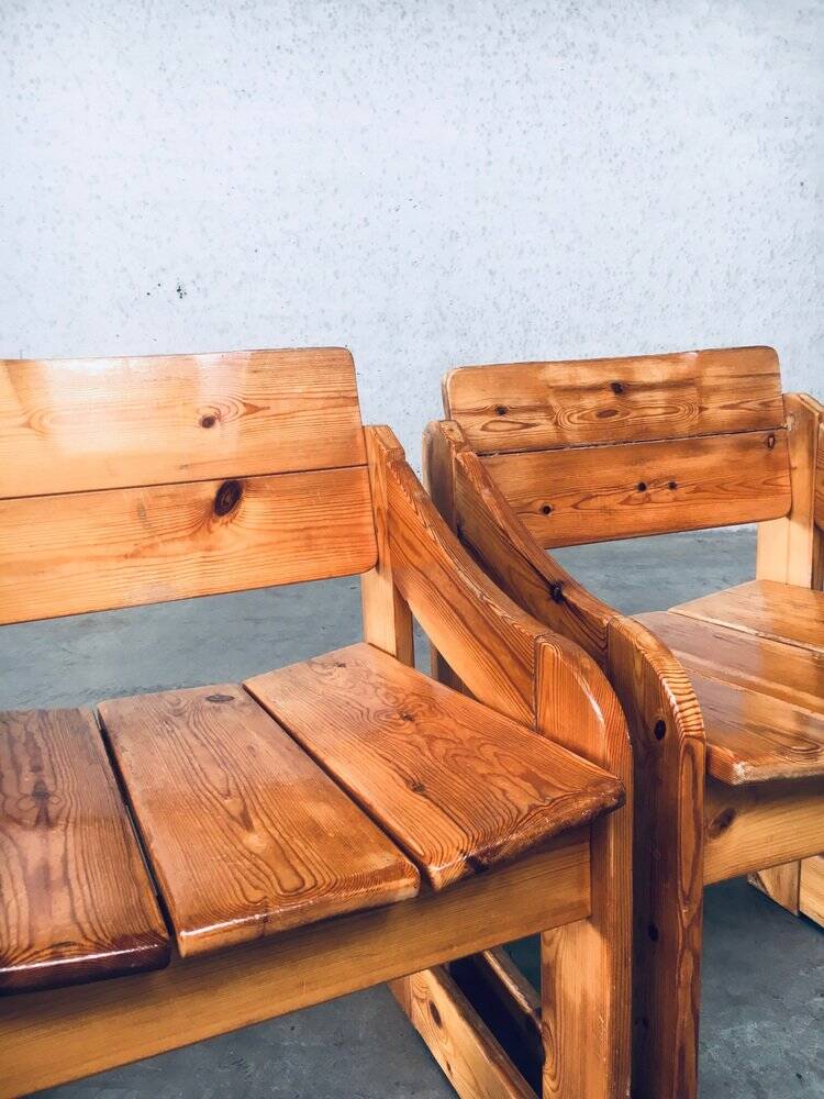 Set of Scandinavian Pine Side Chairs, Sweden, 1960s