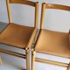 6 beech wood cognac leather chairs | Ibisco | Italy | 1960s