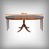 English Style Mahogany Extendable Pedestal Table - 1960