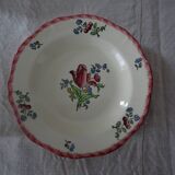 5 hollow plates faience de gien - model lorraine fleurs