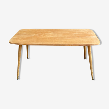 Table basse bois brut & pieds compas