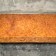 Coffee table by Jean-Claude Mahey for Roche Bobois, elm burl veneer, has