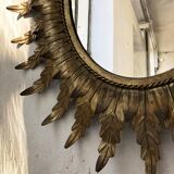 Old flowered sun golden mirror