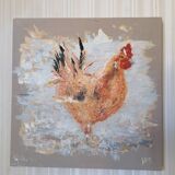 Charming Red Hen Painting