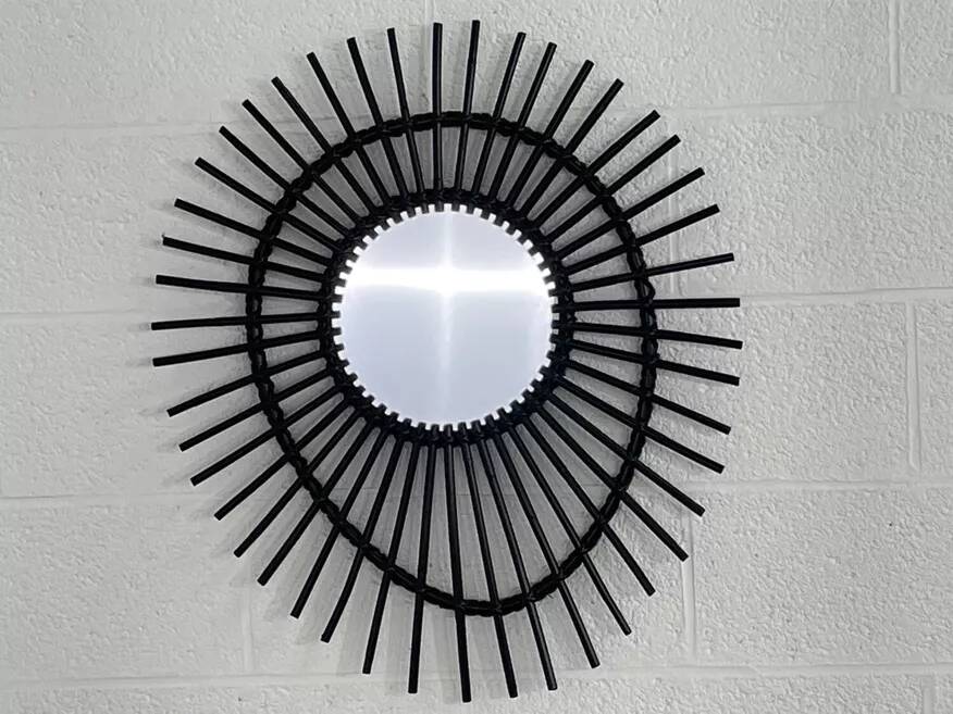 Rattan sun mirror